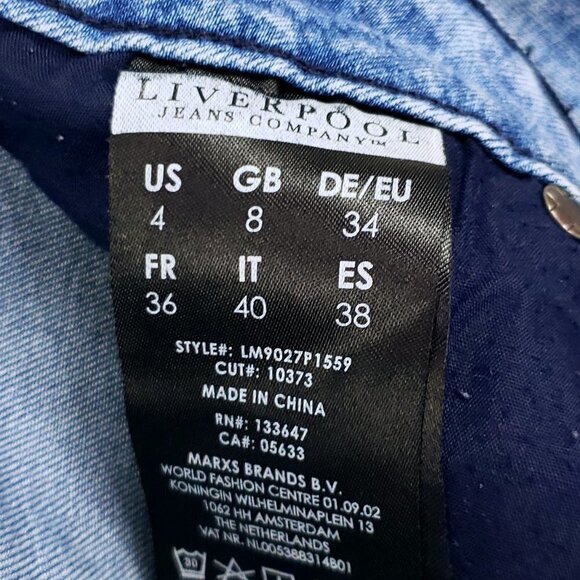 Liverpool short Bermuda jean shorts size 4 - Picture 2 of 5